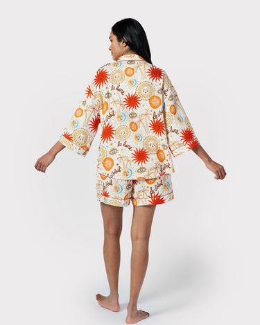Cotton Cheesecloth Sun & Moon Short Pyjama Set
